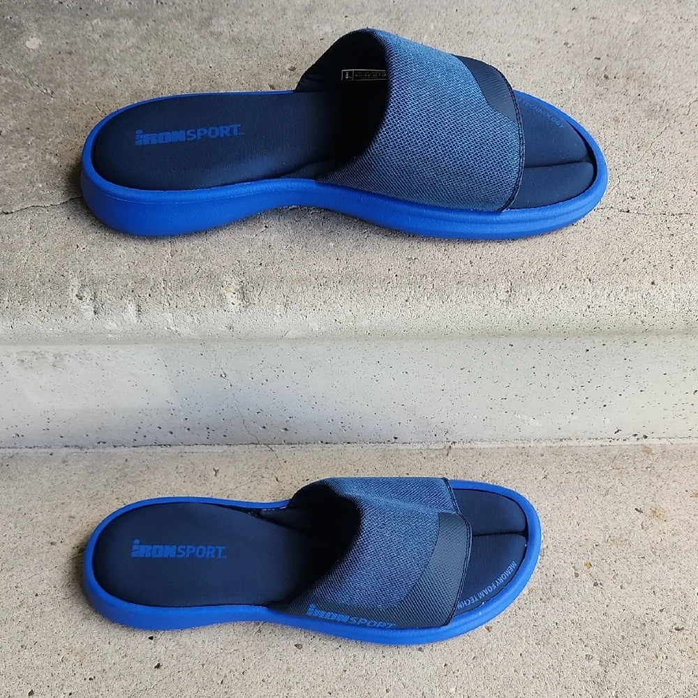 IRON SPORT Men's Blue Slide Sandals 11.